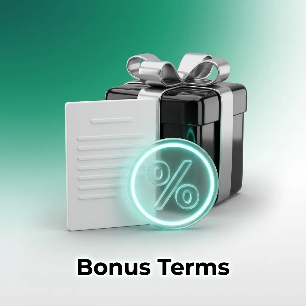 Bonus Terms page showing rules for promotional offers including eligibility, wagering requirements, and restrictions.