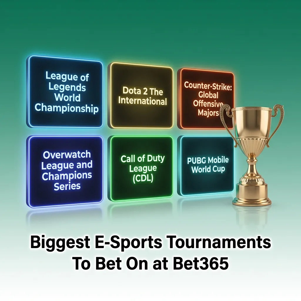 Major e-sports tournaments across games like Dota 2, CS2, League of Legends, and Valorant available for betting at Bet365