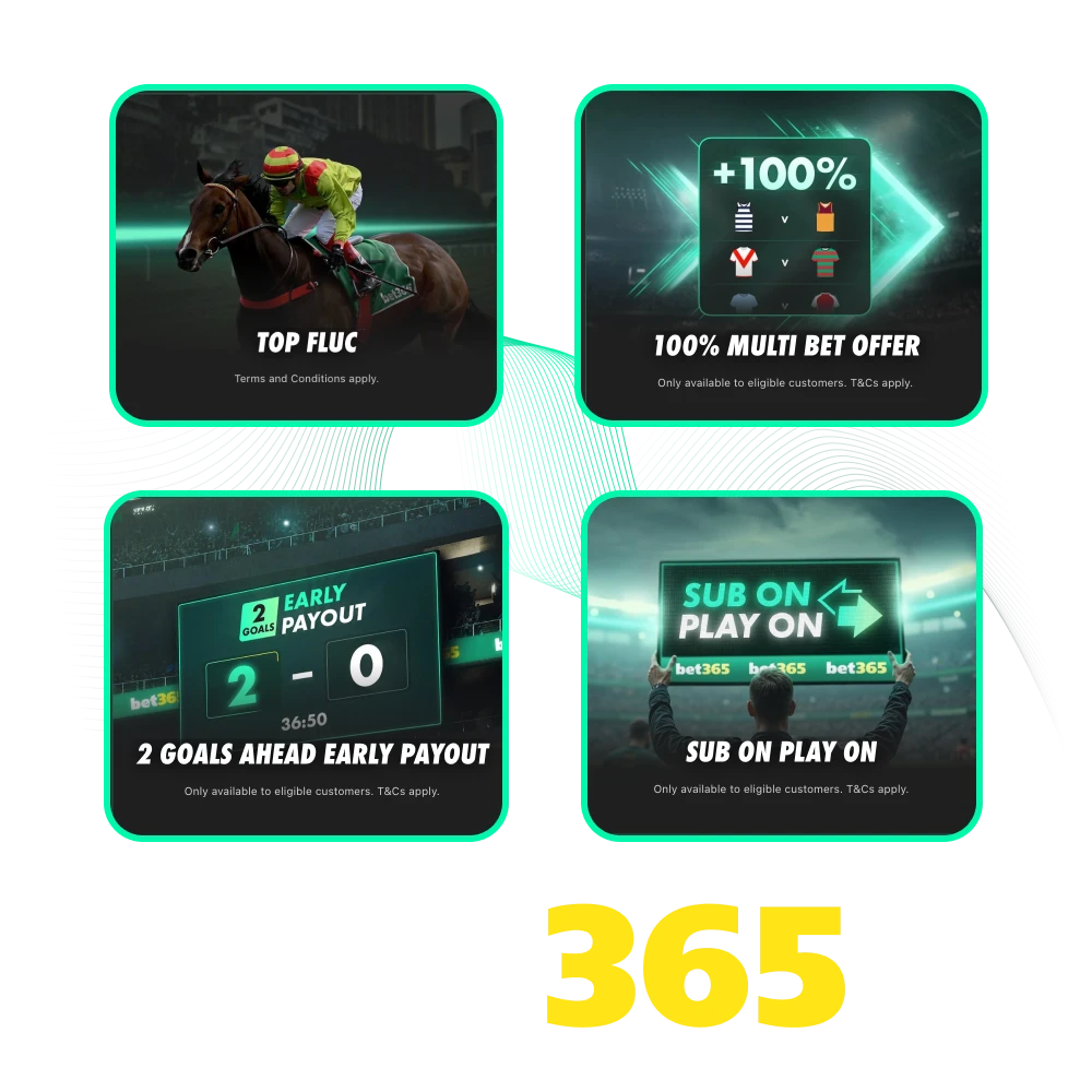 Learn more about the bonuses available at 365Bet online casino.