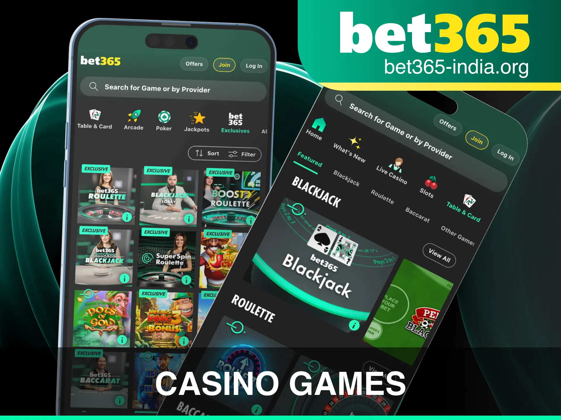 Enjoy diverse casino games features integrated into the mobile Bet 365 App.