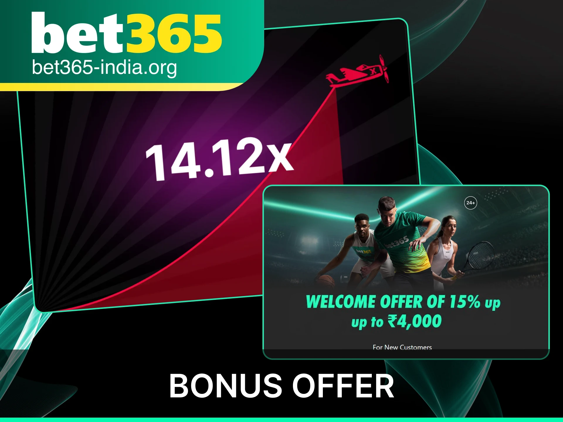 Use the official Bet365 India welcome bonus to start playing the Aviator crash game.