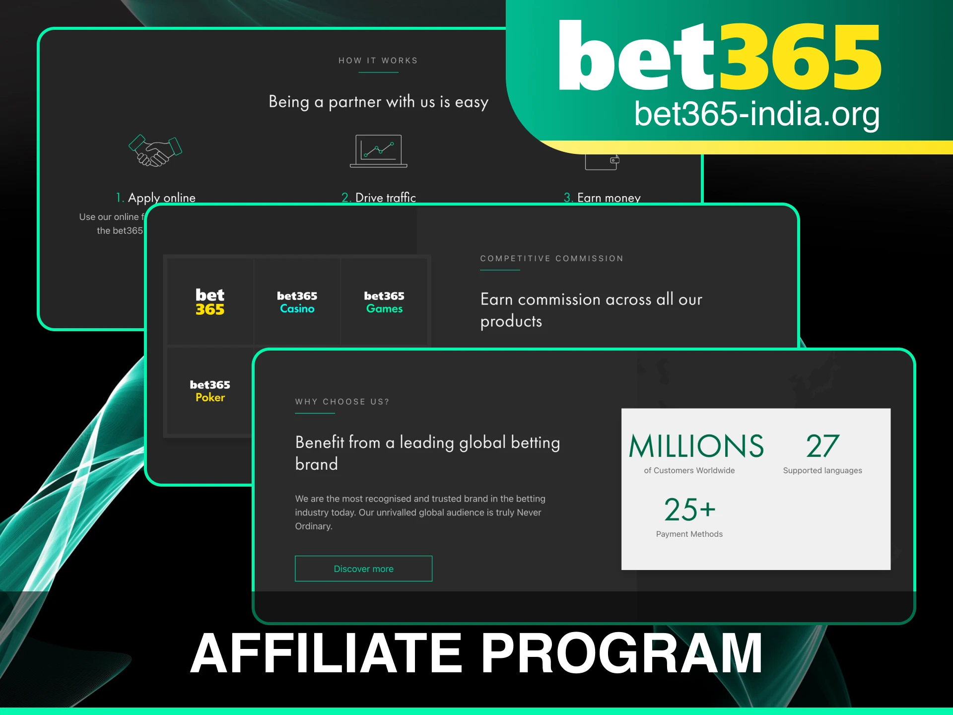 Join the profitable affiliate program at Bet 365 and earn rewards through partnership.