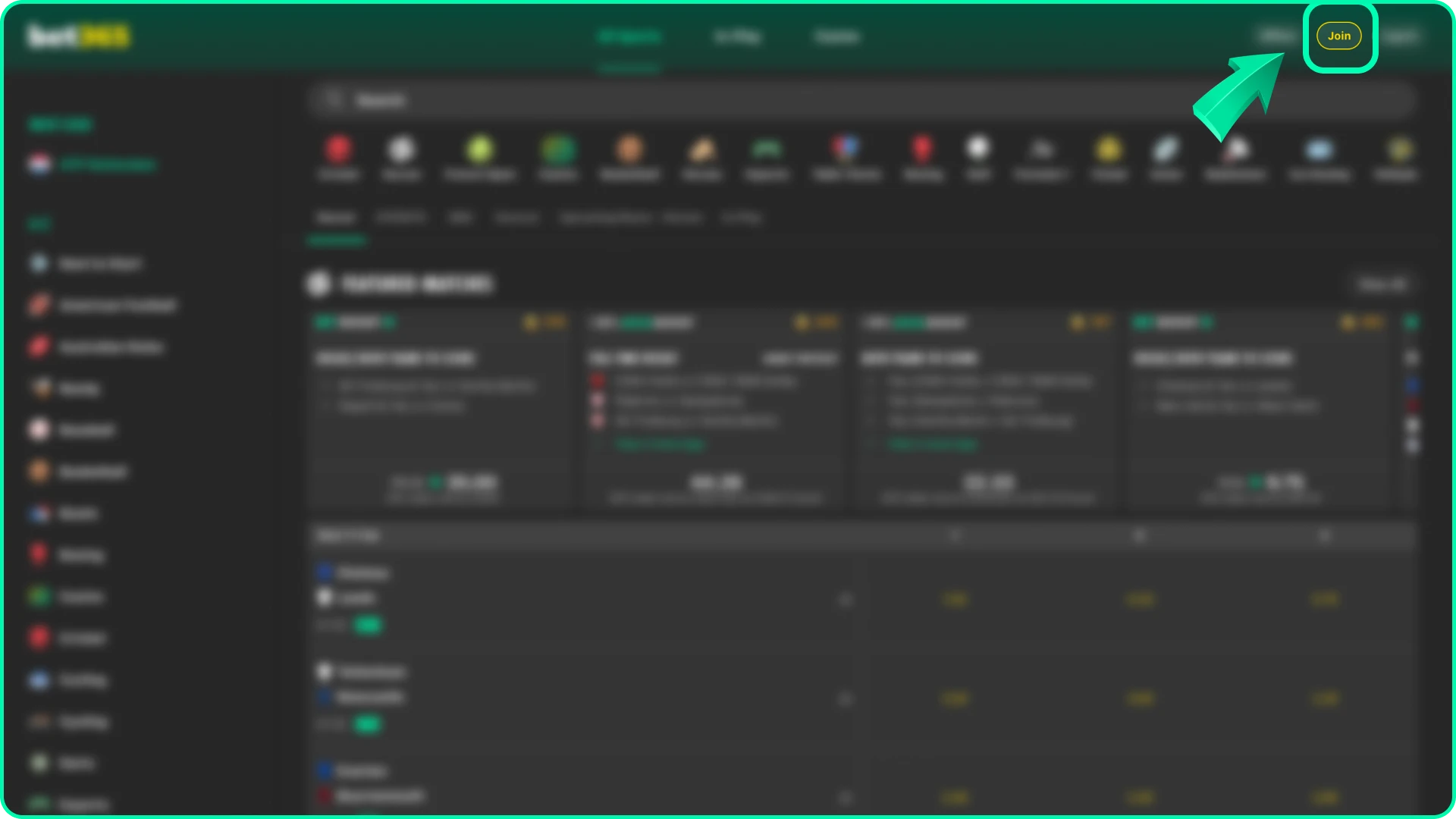 Choose registration method at Bet 365 that is most convenient for you.