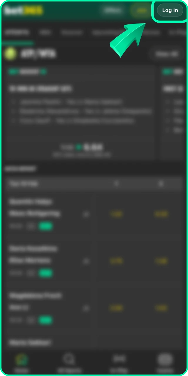 Open the login page on the official Bet 365 website or app.