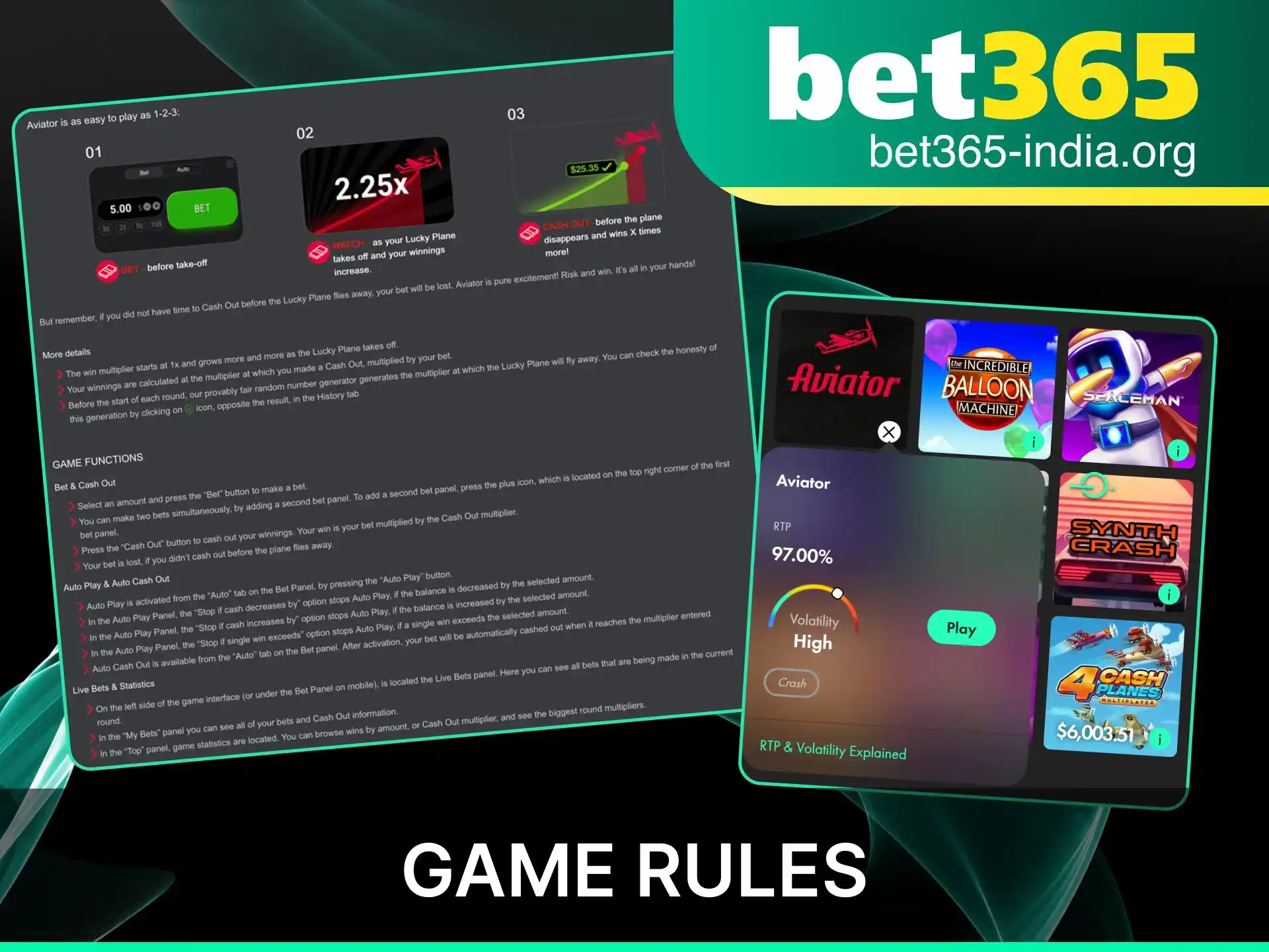 Follow the official Bet365 India Aviator game rules to cash out at the right moment.